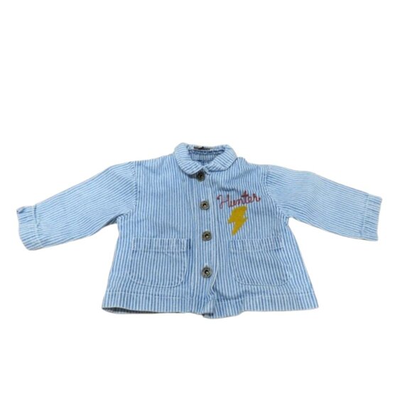 Hey Gang Other - HEY GANG The Kids Chore Coat Railroad Stripe Embroidered - Kid's Size 12 Months